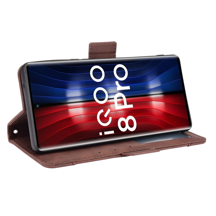 For vivo iQOO 8 Pro Skin Feel Calf Pattern Horizontal Flip Leather Phone Case with Holder & Card Slots & Photo Frame