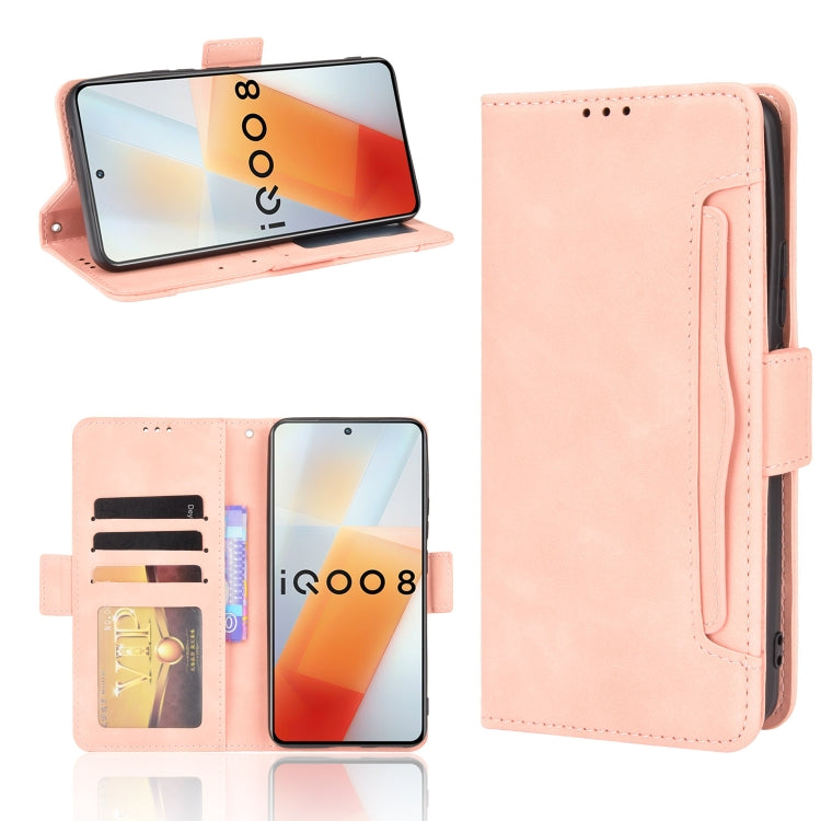 For vivo iQOO 8 Skin Feel Calf Pattern Horizontal Flip Leather Phone Case with Holder & Card Slots & Photo Frame