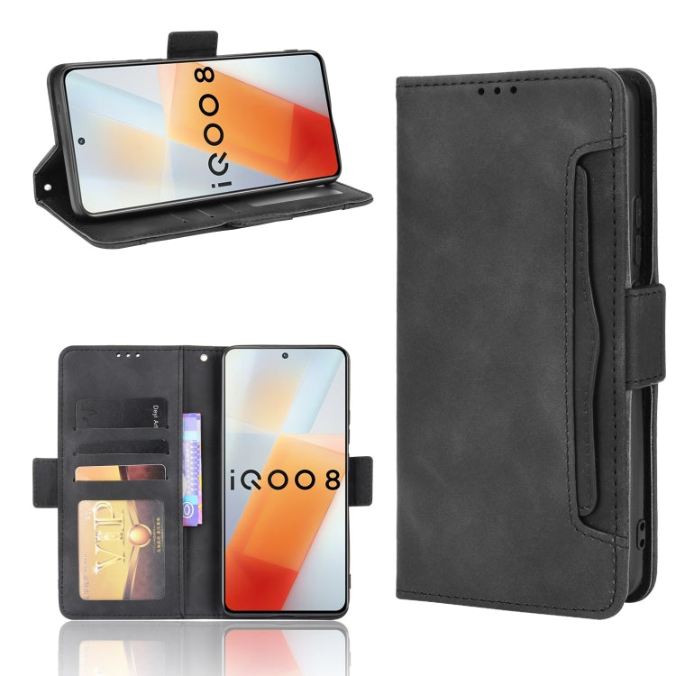 For vivo iQOO 8 Skin Feel Calf Pattern Horizontal Flip Leather Phone Case with Holder & Card Slots & Photo Frame