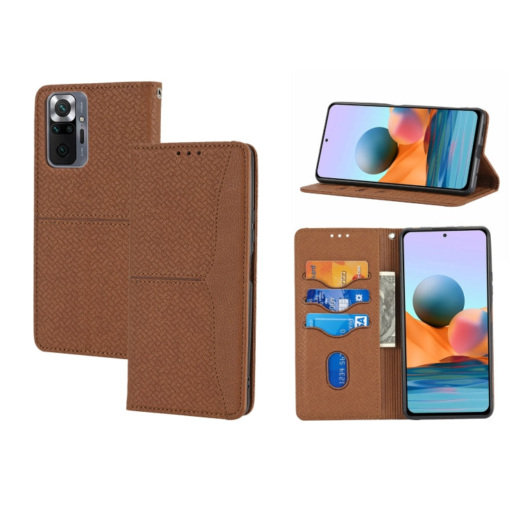 For Xiaomi Redmi Note 11 Pro Woven Texture Stitching Magnetic Horizontal Flip PU Leather Phone Case