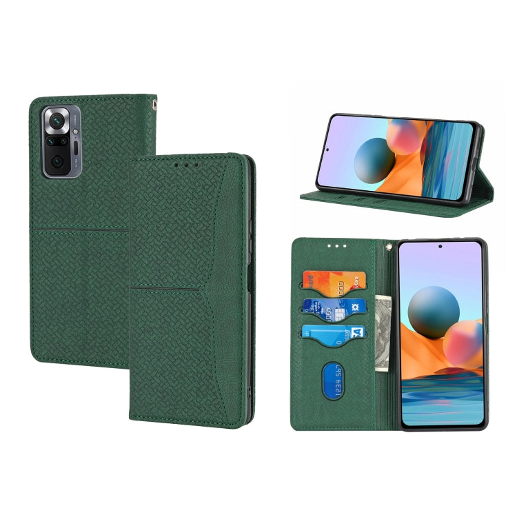 For Xiaomi Redmi Note 11 Pro Woven Texture Stitching Magnetic Horizontal Flip PU Leather Phone Case