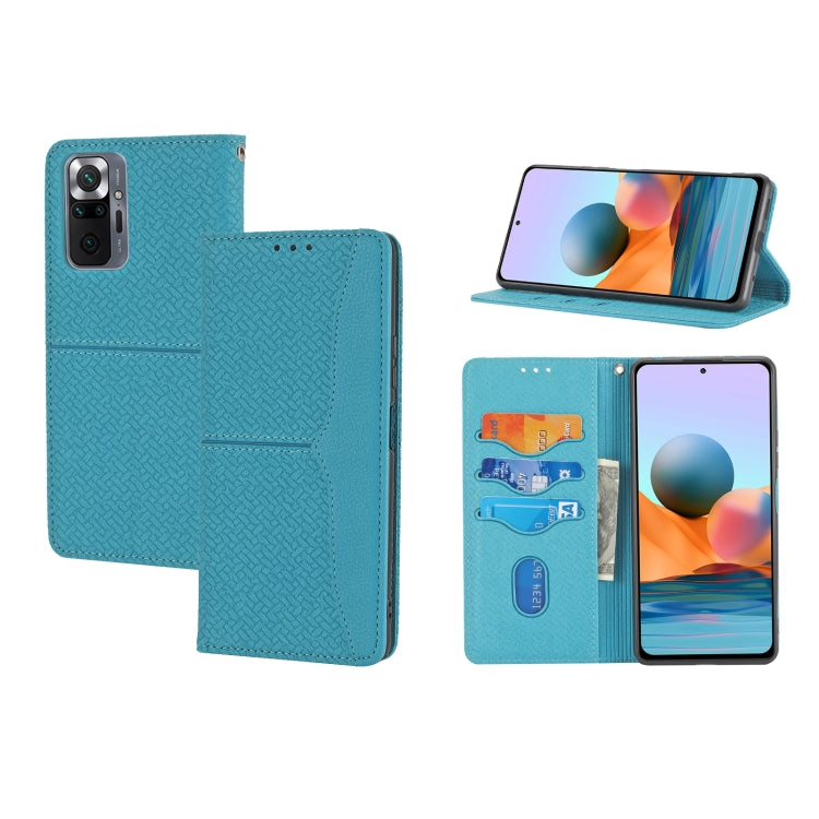 For Xiaomi Redmi Note 11 Pro Woven Texture Stitching Magnetic Horizontal Flip PU Leather Phone Case