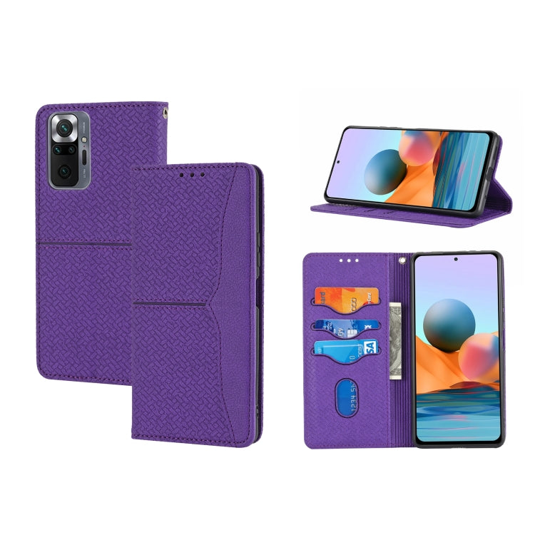 For Xiaomi Redmi Note 11 Pro Woven Texture Stitching Magnetic Horizontal Flip PU Leather Phone Case