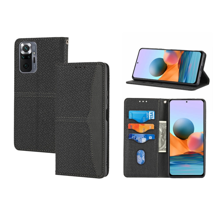 For Xiaomi Redmi Note 11 Pro Woven Texture Stitching Magnetic Horizontal Flip PU Leather Phone Case