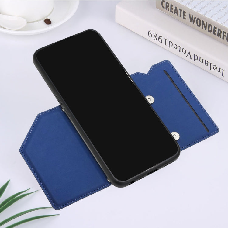 For OPPO Realme 8i Skin Feel PU + TPU + PC Back Cover Shockproof Phone Case with Card Slots & Holder & Photo Frame