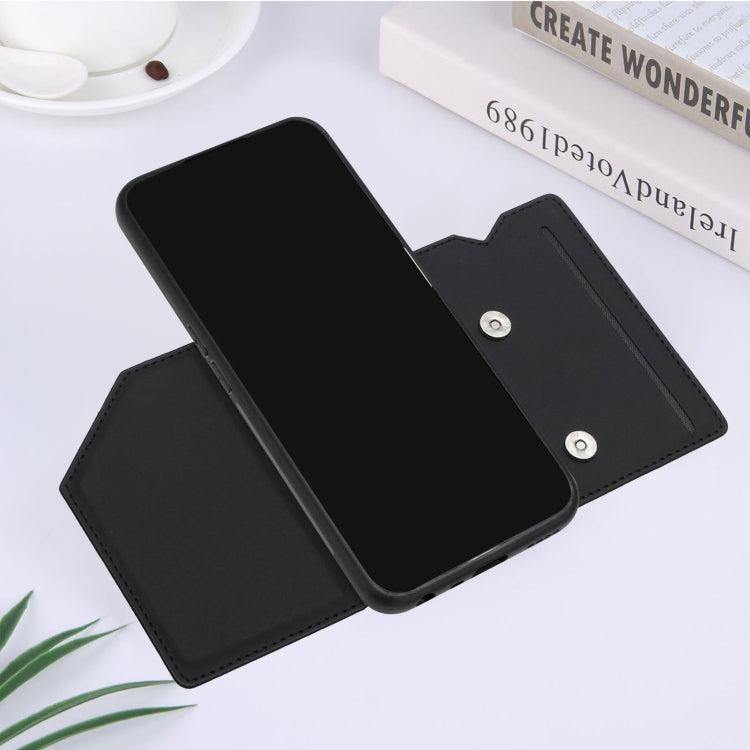 For OPPO Realme 8i Skin Feel PU + TPU + PC Back Cover Shockproof Phone Case with Card Slots & Holder & Photo Frame