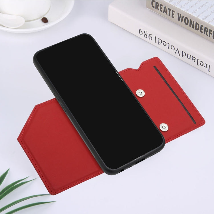 For OPPO Realme 8i Skin Feel PU + TPU + PC Back Cover Shockproof Phone Case with Card Slots & Holder & Photo Frame