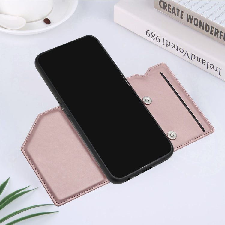 For OPPO Realme 8i Skin Feel PU + TPU + PC Back Cover Shockproof Phone Case with Card Slots & Holder & Photo Frame