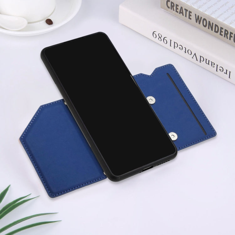 For Xiaomi Mi 11T / Mi 11 Pro Skin Feel PU + TPU + PC Back Cover Shockproof Phone Case with Card Slots & Holder & Photo Frame