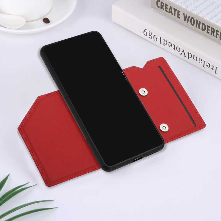 For Xiaomi Mi 11T / Mi 11 Pro Skin Feel PU + TPU + PC Back Cover Shockproof Phone Case with Card Slots & Holder & Photo Frame