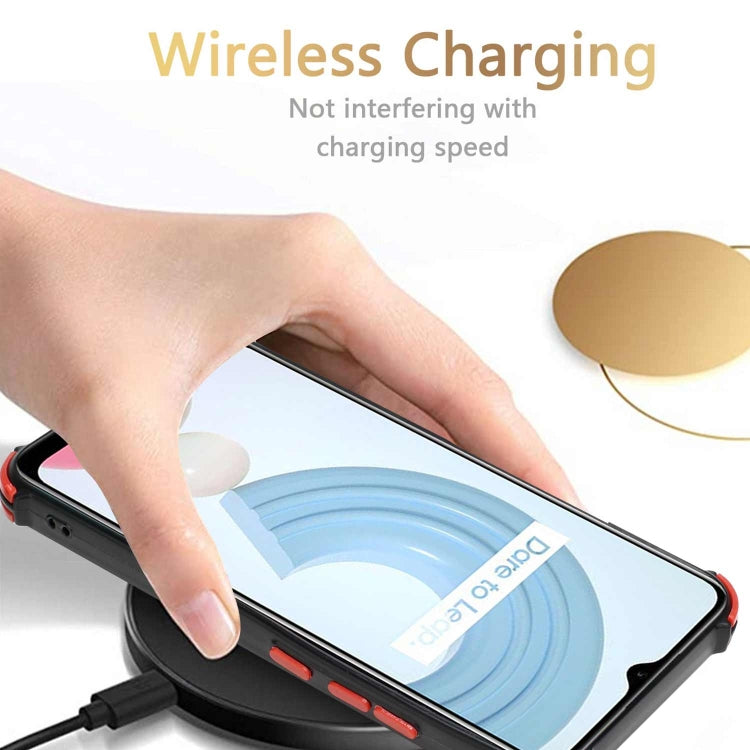 For OPPO Realme C21Y Dream PU + TPU Four-corner Shockproof Phone Back Cover Case with Card Slots & Holder