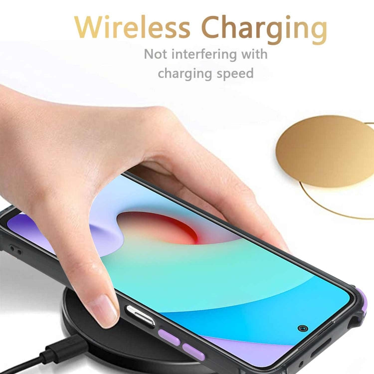 For Xiaomi Redmi 10 / 10 Prime Dream PU + TPU Four-corner Shockproof Phone Back Cover Case with Card Slots & Holder