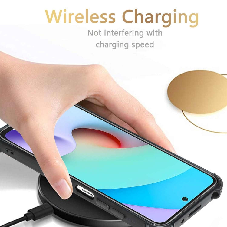 For Xiaomi Redmi 10 / 10 Prime Dream PU + TPU Four-corner Shockproof Phone Back Cover Case with Card Slots & Holder