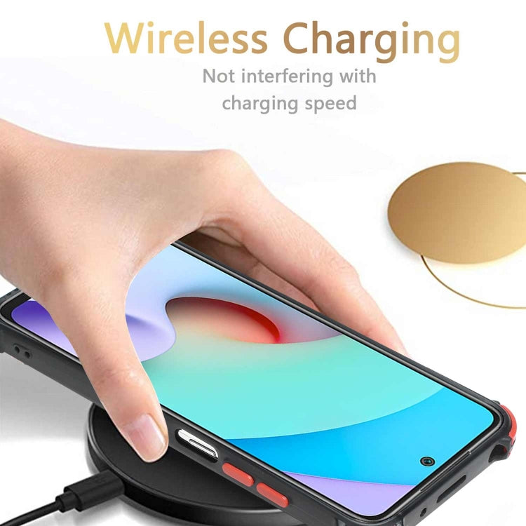 For Xiaomi Redmi 10 / 10 Prime Dream PU + TPU Four-corner Shockproof Phone Back Cover Case with Card Slots & Holder