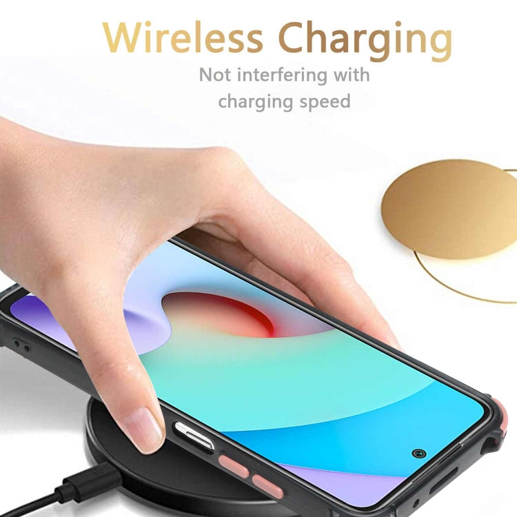 For Xiaomi Redmi 10 / 10 Prime Dream PU + TPU Four-corner Shockproof Phone Back Cover Case with Card Slots & Holder