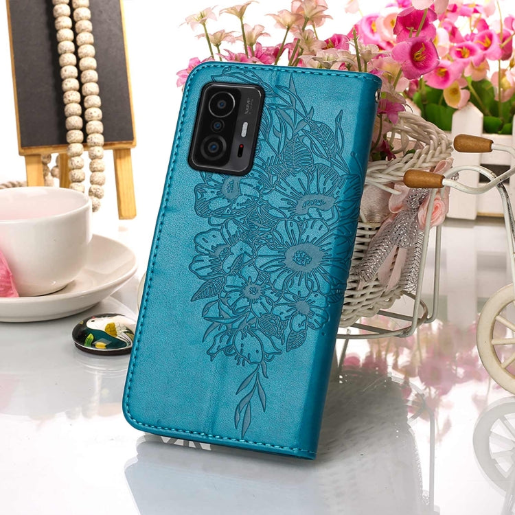 For Xiaomi Mi 11T 5G / 11T Pro 5G Embossed Butterfly Leather Phone Case with Holder & Card Slot & Wallet & Lanyard
