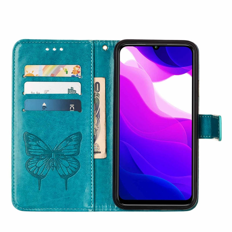 For Xiaomi Mi 10 5G / 10 Pro 5G Embossed Butterfly Leather Phone Case with Holder & Card Slot & Wallet & Lanyard