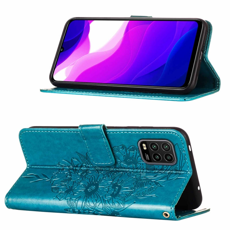 For Xiaomi Mi 10 5G / 10 Pro 5G Embossed Butterfly Leather Phone Case with Holder & Card Slot & Wallet & Lanyard