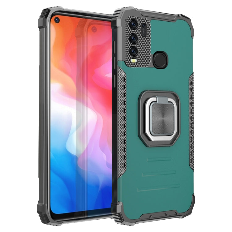 For vivo Y50 / Y30 Fierce Warrior Series Armor Aluminum Alloy + TPU Phone Case with Ring Holder