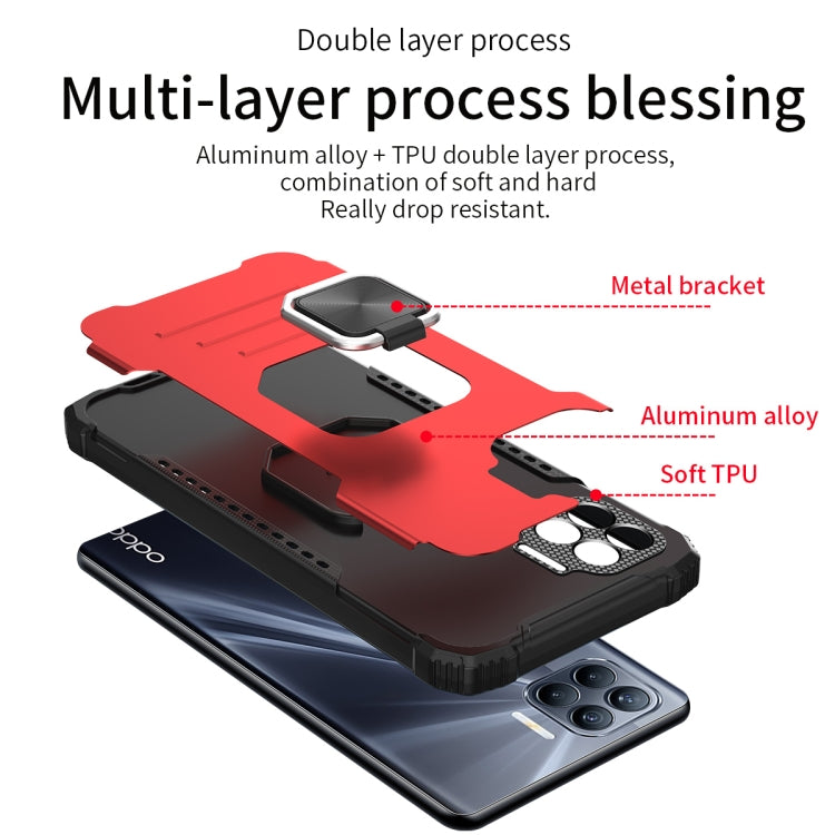 For OPPO Realme C17 / Realme 7i Fierce Warrior Series Armor Aluminum Alloy + TPU Phone Case with Ring Holder