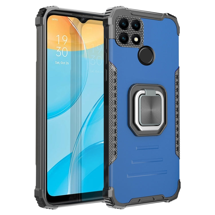 For OPPO A15 / A15S Fierce Warrior Series Armor Aluminum Alloy + TPU Phone Case with Ring Holder