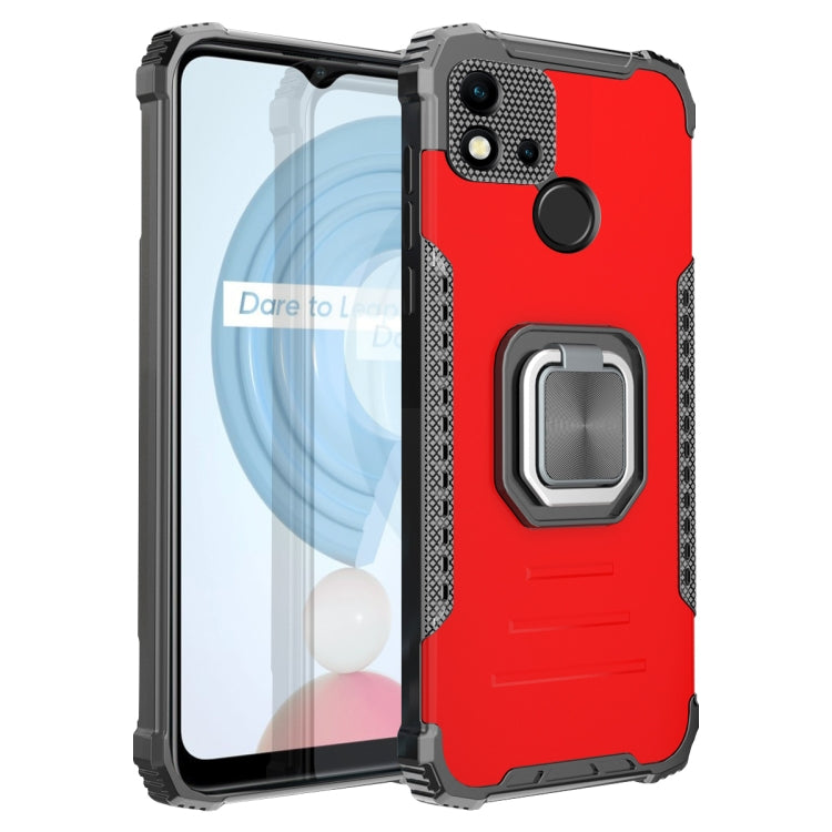For OPPO Realme C20 / C21 / C11 / C11 2021 Fierce Warrior Series Armor Aluminum Alloy + TPU Phone Case with Ring Holder