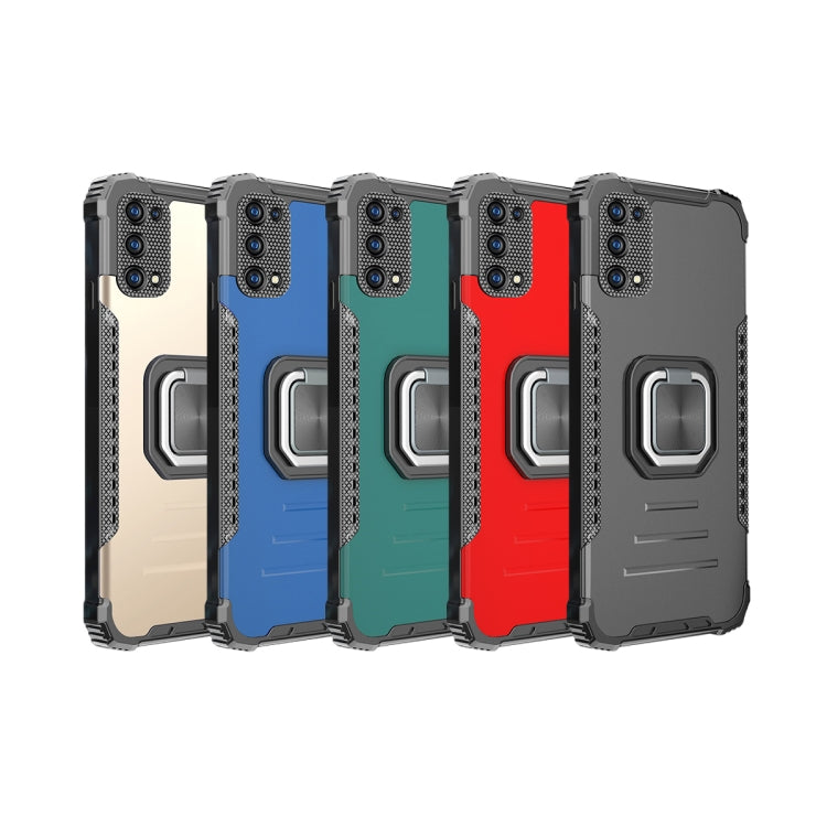 For OPPO Realme C15 / C12 / C25 Fierce Warrior Series Armor Aluminum Alloy + TPU Phone Case with Ring Holder