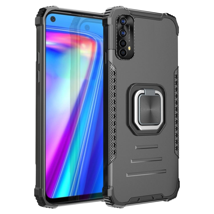 For OPPO Realme 7 Fierce Warrior Series Armor Aluminum Alloy + TPU Phone Case with Ring Holder