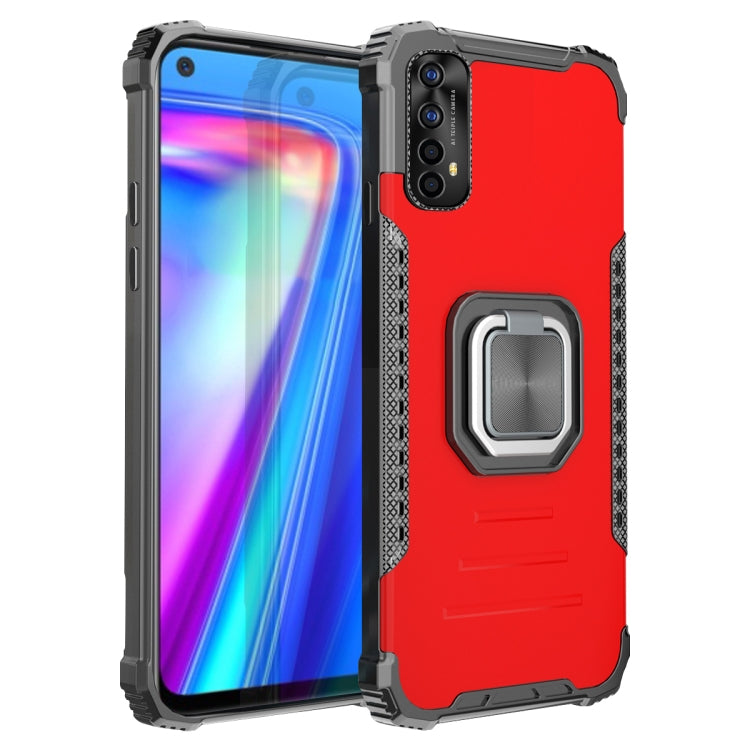 For OPPO Realme 7 Fierce Warrior Series Armor Aluminum Alloy + TPU Phone Case with Ring Holder