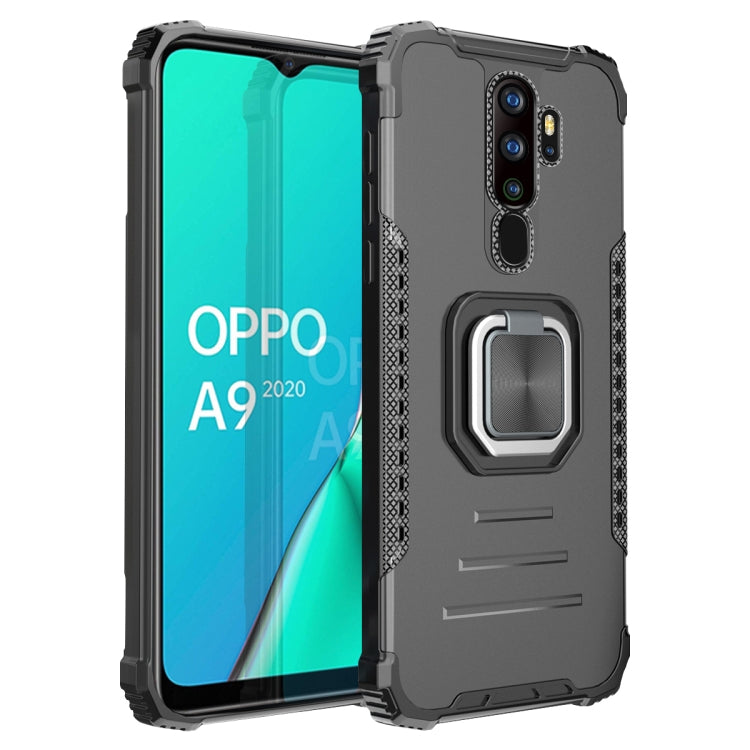 For OPPO A9 2020 / A5 2020 Fierce Warrior Series Armor Aluminum Alloy + TPU Phone Case with Ring Holder