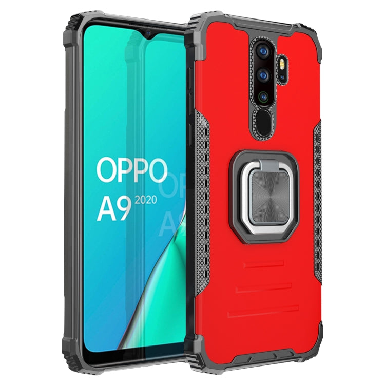 For OPPO A9 2020 / A5 2020 Fierce Warrior Series Armor Aluminum Alloy + TPU Phone Case with Ring Holder