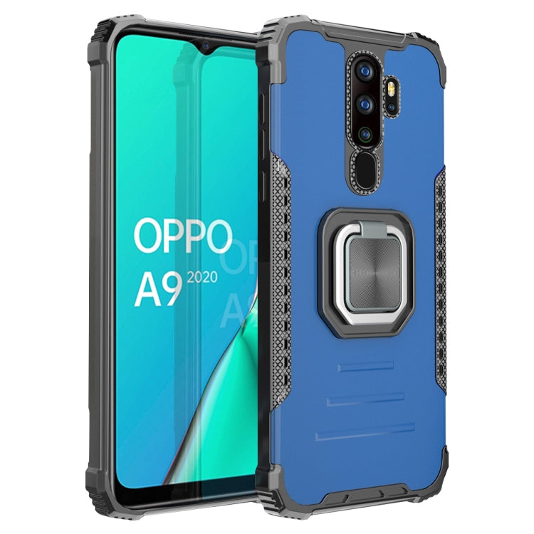 For OPPO A9 2020 / A5 2020 Fierce Warrior Series Armor Aluminum Alloy + TPU Phone Case with Ring Holder