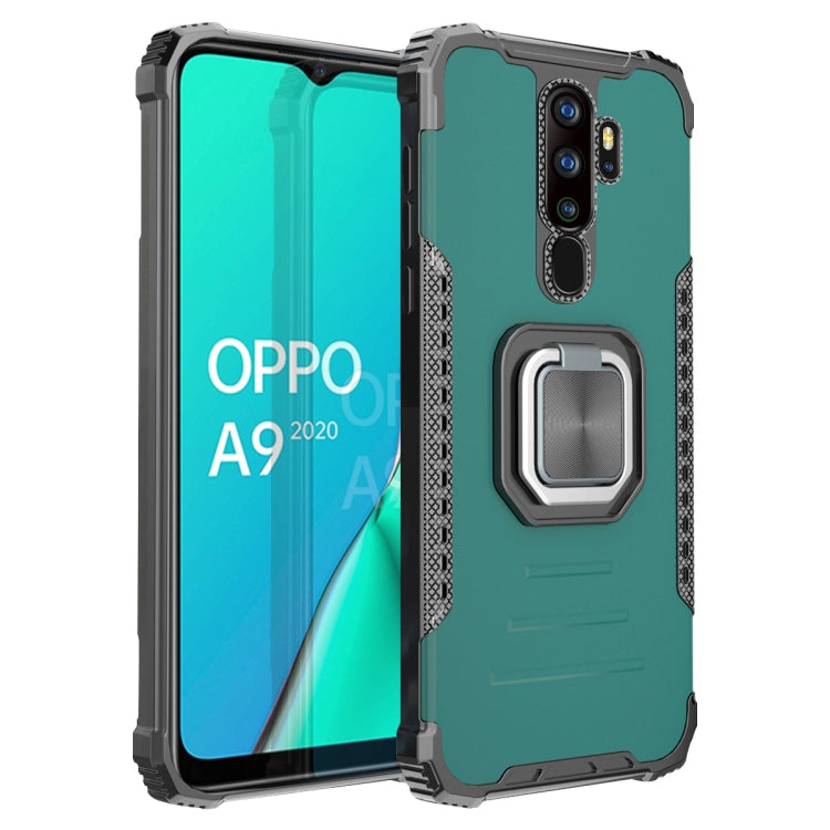 For OPPO A9 2020 / A5 2020 Fierce Warrior Series Armor Aluminum Alloy + TPU Phone Case with Ring Holder