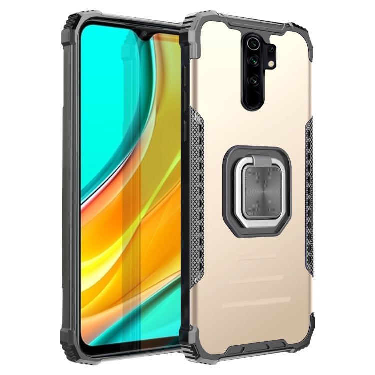For Xiaomi Redmi 9 / Redmi 10X Fierce Warrior Series Armor Aluminum Alloy + TPU Phone Case with Ring Holder