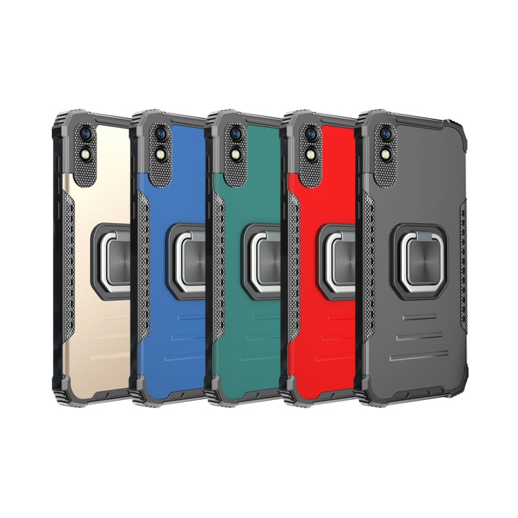 For Xiaomi Redmi 9 / Redmi 10X Fierce Warrior Series Armor Aluminum Alloy + TPU Phone Case with Ring Holder