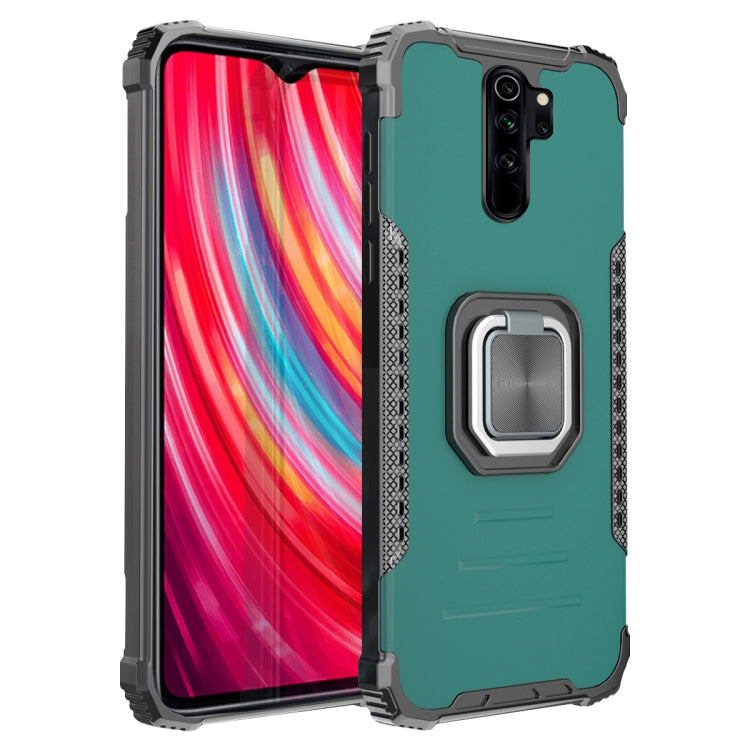 For Xiaomi Redmi Note 8 Pro Fierce Warrior Series Armor Aluminum Alloy + TPU Phone Case with Ring Holder