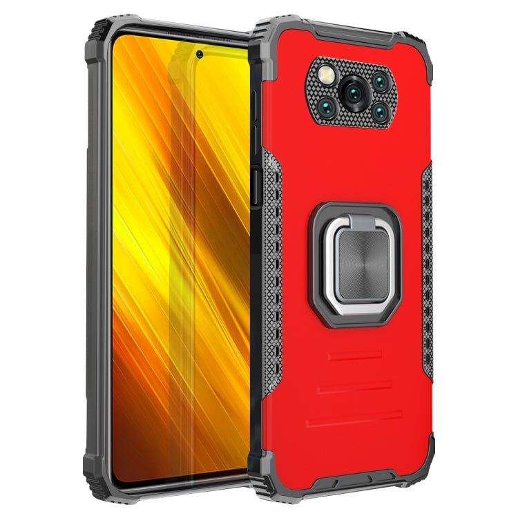 For Xiaomi Poco X3 / X3 NFC Fierce Warrior Series Armor Aluminum Alloy + TPU Phone Case with Ring Holder