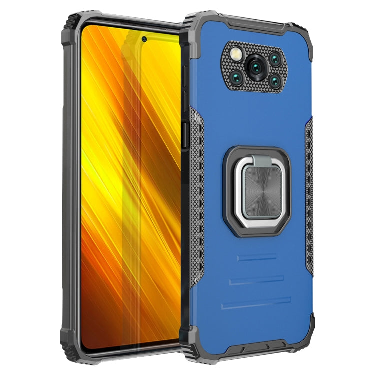 For Xiaomi Poco X3 / X3 NFC Fierce Warrior Series Armor Aluminum Alloy + TPU Phone Case with Ring Holder