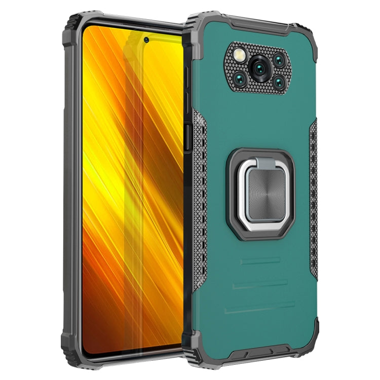 For Xiaomi Poco X3 / X3 NFC Fierce Warrior Series Armor Aluminum Alloy + TPU Phone Case with Ring Holder