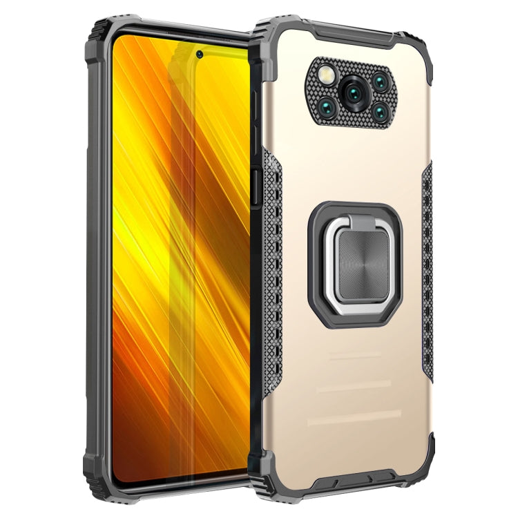 For Xiaomi Poco X3 / X3 NFC Fierce Warrior Series Armor Aluminum Alloy + TPU Phone Case with Ring Holder