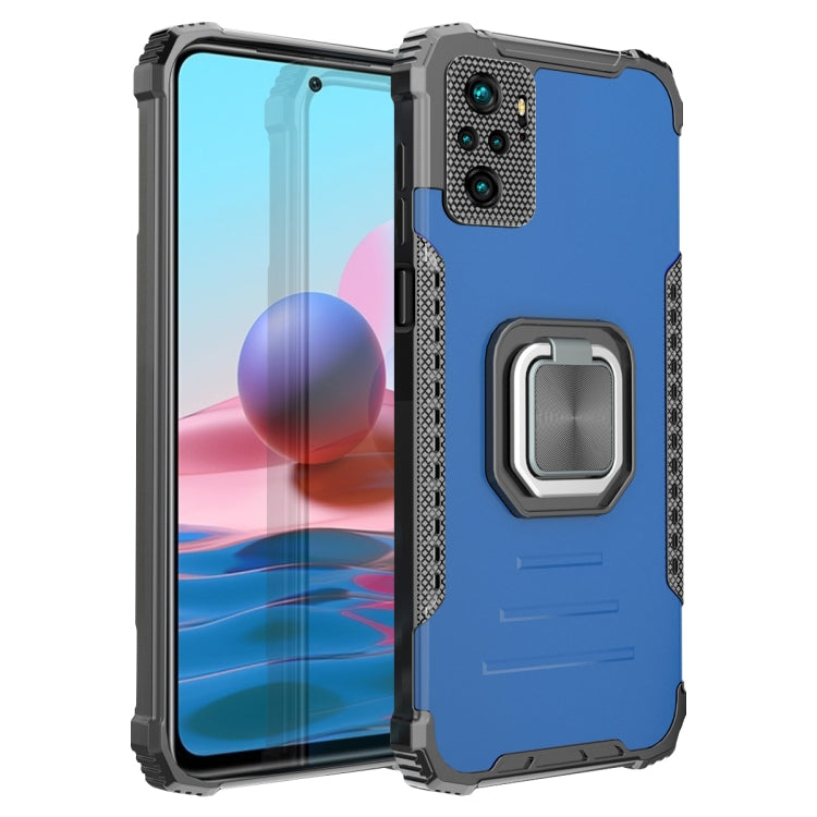 For Xiaomi Redmi Note 10 4G / Note 10S Fierce Warrior Series Armor Aluminum Alloy + TPU Phone Case with Ring Holder