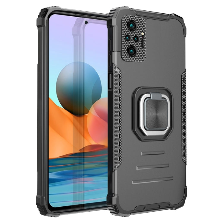 For Xiaomi Redmi Note 10 Pro / Note 10 Pro Max Fierce Warrior Series Armor Aluminum Alloy + TPU Phone Case with Ring Holder