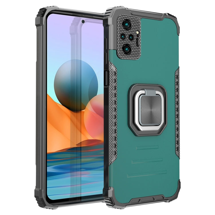 For Xiaomi Redmi Note 10 Pro / Note 10 Pro Max Fierce Warrior Series Armor Aluminum Alloy + TPU Phone Case with Ring Holder