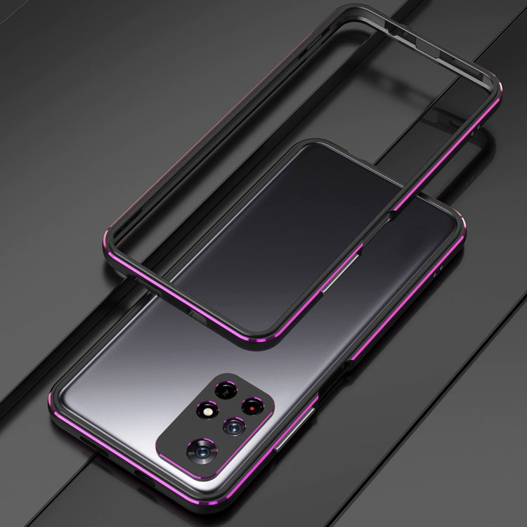 For Xiaomi Redmi Note 11 Aurora Series Lens Protector + Metal Frame Phone Case