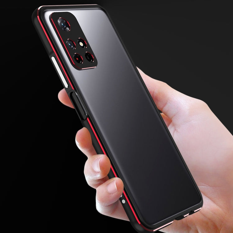 For Xiaomi Redmi Note 11 Aurora Series Lens Protector + Metal Frame Phone Case