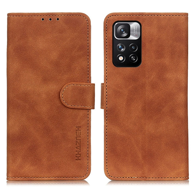 For Xiaomi Redmi Note 11 Pro / Redmi Note 11 Pro+ 5G / Mi 11i KHAZNEH Retro Texture Horizontal Flip Leather Phone Case with Holder & Card Slots & Wallet