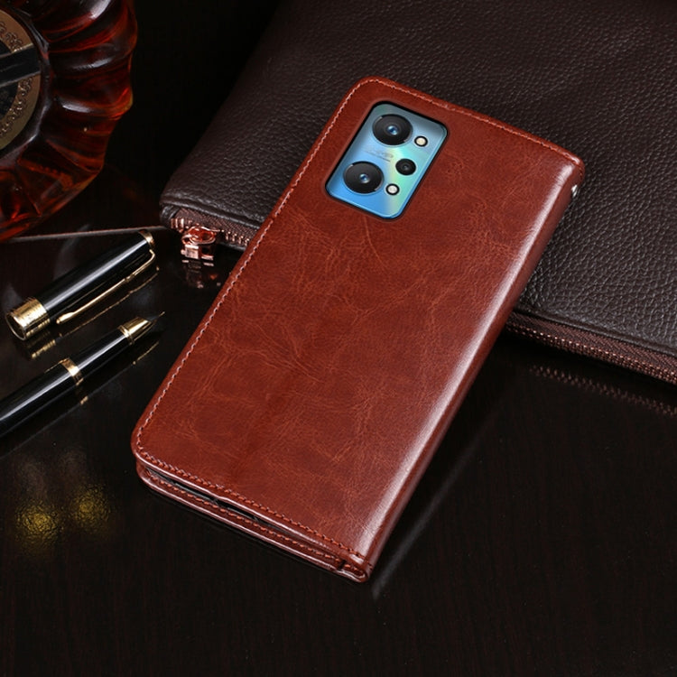 For OPPO Realme GT Neo2 idewei Crazy Horse Texture Leather Phone Case with Holder & Card Slots & Wallet
