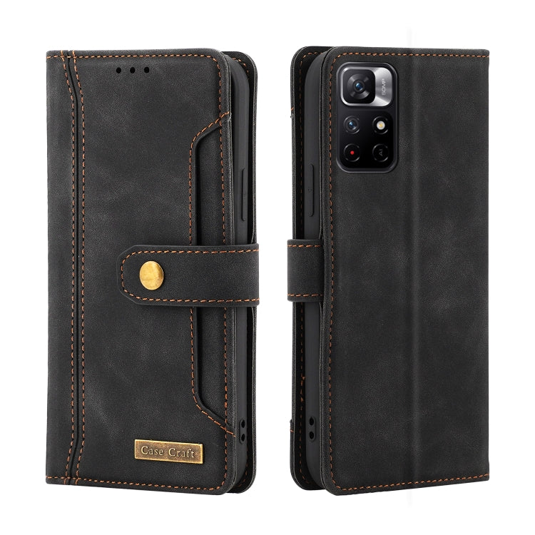 For Xiaomi Redmi Note 11 4G / Note 11S 4G International Version Copper Buckle Horizontal Flip Leather Phone Case