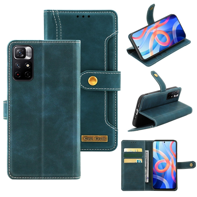 For Xiaomi Redmi Note 11 4G / Note 11S 4G International Version Copper Buckle Horizontal Flip Leather Phone Case