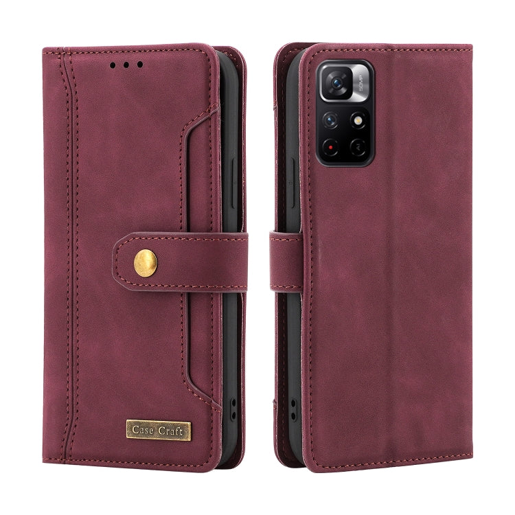 For Xiaomi Redmi Note 11 4G / Note 11S 4G International Version Copper Buckle Horizontal Flip Leather Phone Case